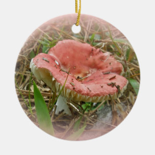 Pink Mushroom Christmas Ornament