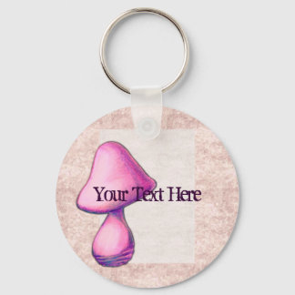 Pink Mushroom Keychain