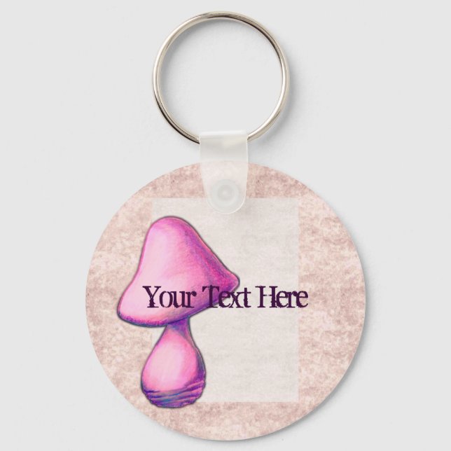 Pink Mushroom Keychain (Front)