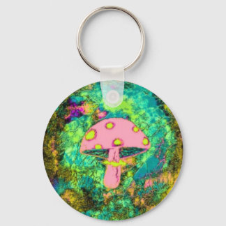 Pink Mushroom Keychain