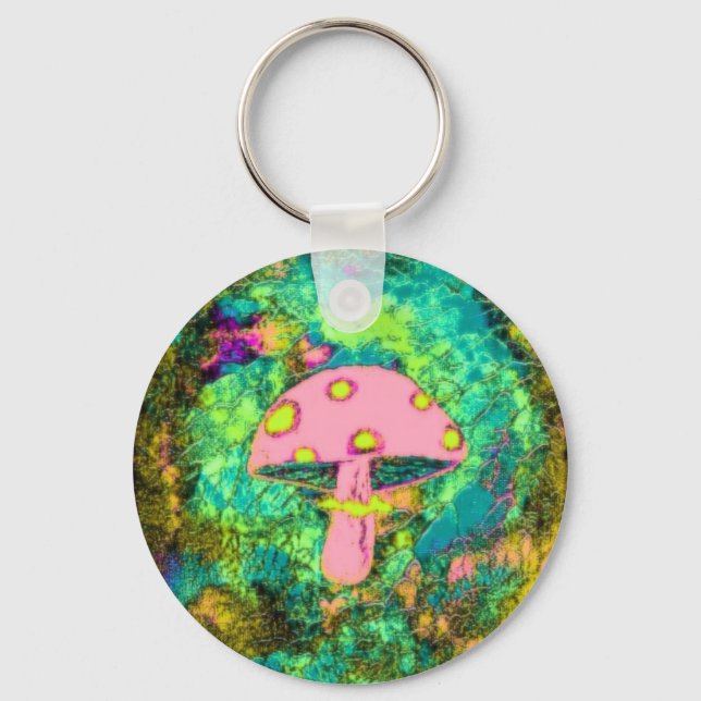 Pink Mushroom Keychain (Front)