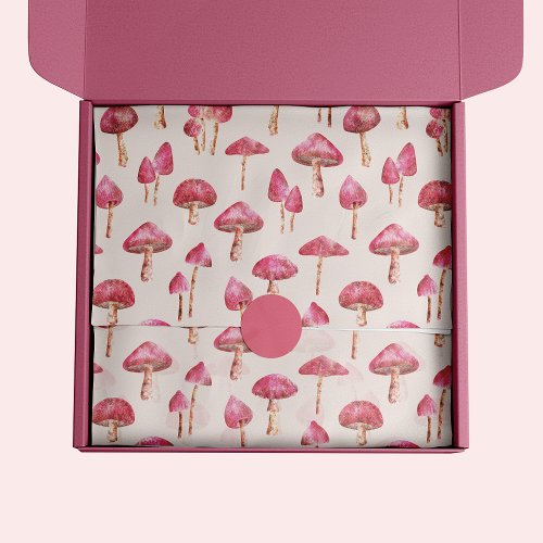 Pink Mushroom Pattern Tissue Paper