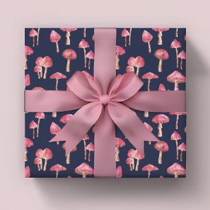 Pink Mushroom Pattern Wrapping Paper