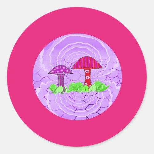 Pink Mushroom Stickers