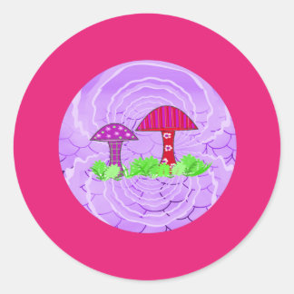 Pink Mushroom Stickers