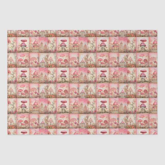 Pink mushrooms tissue paper (Front)
