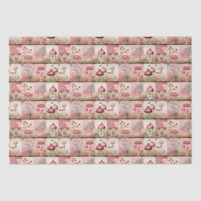 Pink mushrooms tissue paper (Front)