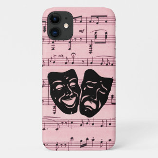 Pink Music and Theater Masks iPhone 11 Case