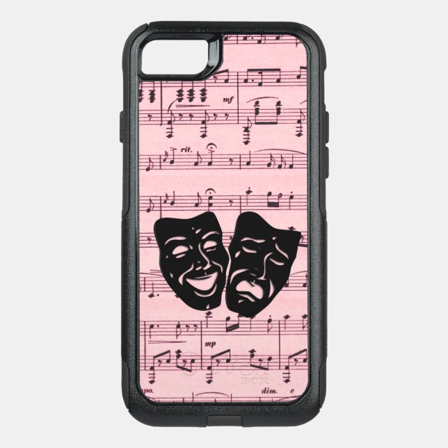 Pink Music and Theater Masks Otterbox iPhone Case (Back)