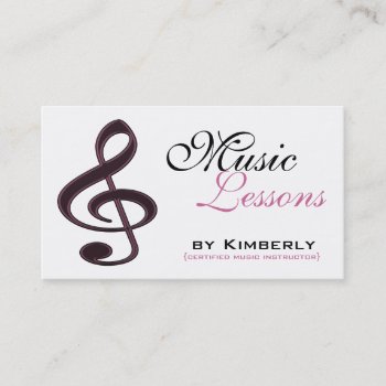 Pink Music Lessons Instructor Business Cards by E_MotionStudio at Zazzle