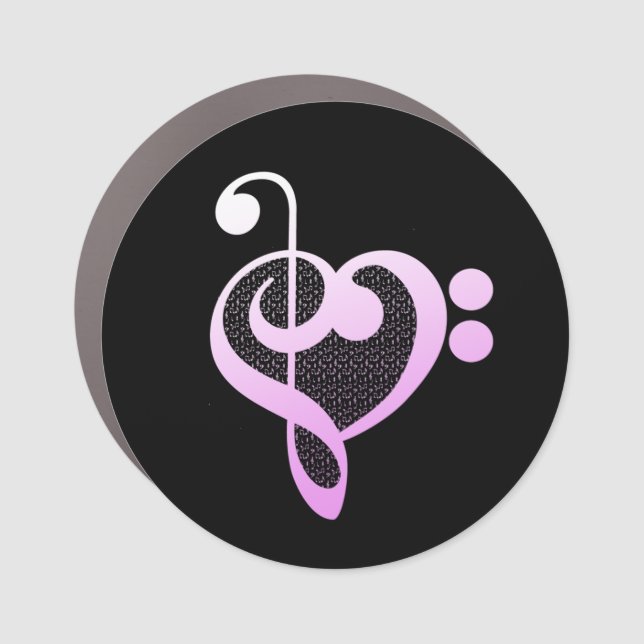 Pink Music Musician Heart Car Magnet (Front)