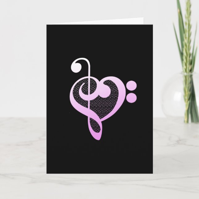 Pink Music Musician Heart Card (Front)