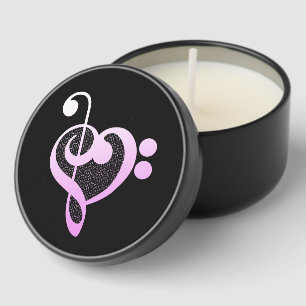 Pink Music Musician Heart Mini Candle Favors