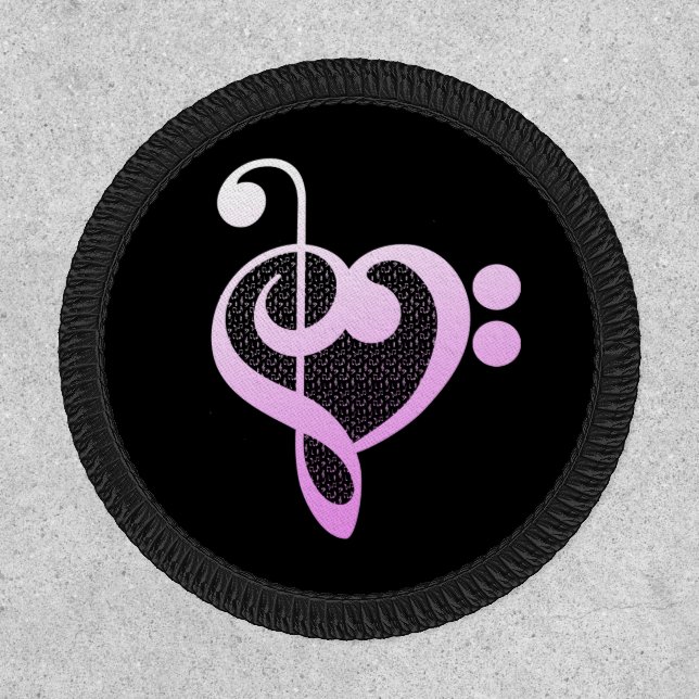 Pink Music Musician Heart Patch (Front)
