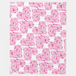 Pink Music Note Hearts Fleece Blanket