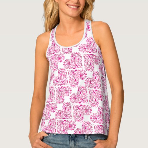 Pink Music Note Hearts Tank Top