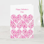 Pink Music Note Hearts Valentine's Day Card