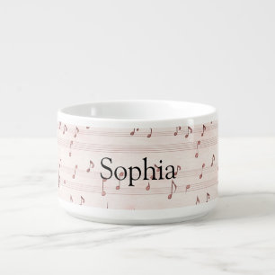 Pink Music Notes Sheet Bowl