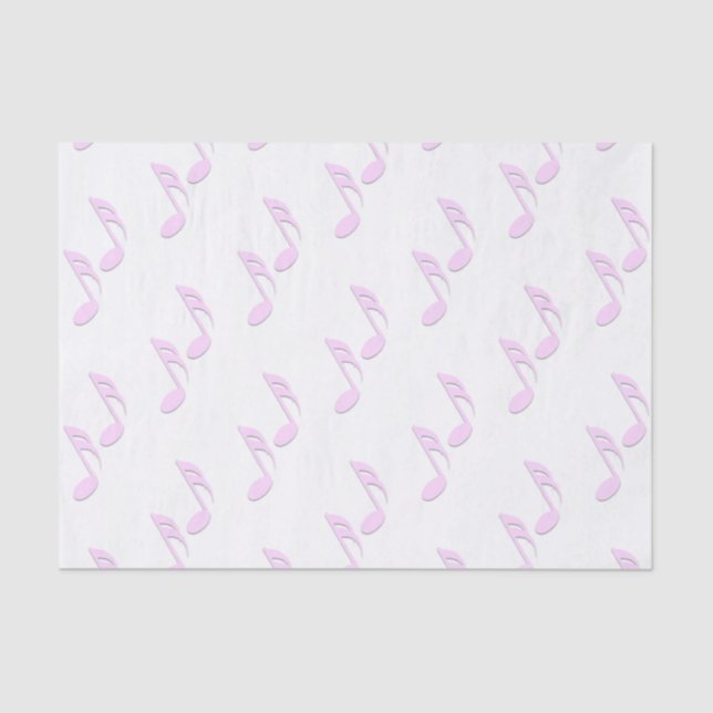 Pink Music Notes Tissue Paper (Front)