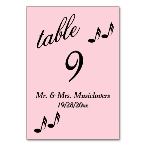 Pink Music Table Number