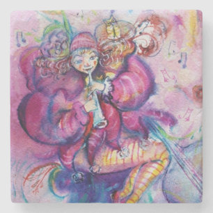 PINK MUSICAL CLOWN STONE COASTER