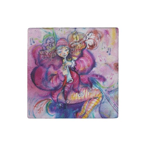 PINK MUSICAL CLOWN STONE MAGNET