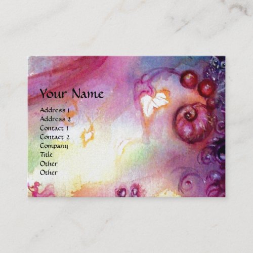 PINK MUSICAL CLOWN  Watercolor Business Card