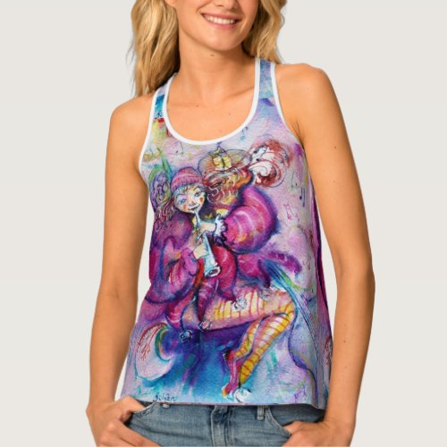 PINK MUSICAL CLOWN WITH OWL TANK TOP