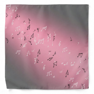 Pink Musical Notes in Moonlight Bandana