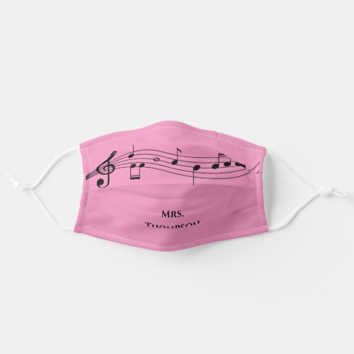 Pink Musical Notes Music Teacher Adult Cloth Face Mask Pink Musical Notes Music Teacher Adult Cloth Face Mask