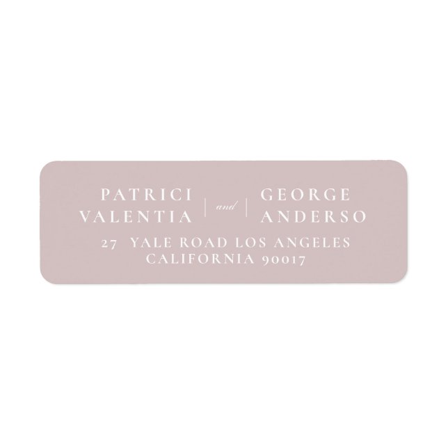 pink musk wedding envelope return address labels (Front)
