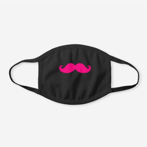 Pink Mustache Black Cotton Face Mask