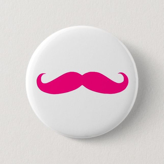 Pink Mustache Button (Front)