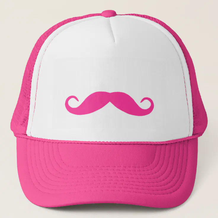 IVORY/PINK HAT - MUSTACHE LOVER