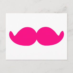 Pink Mustache Pink Moustache Bushy Hot Pink Stache Postcard