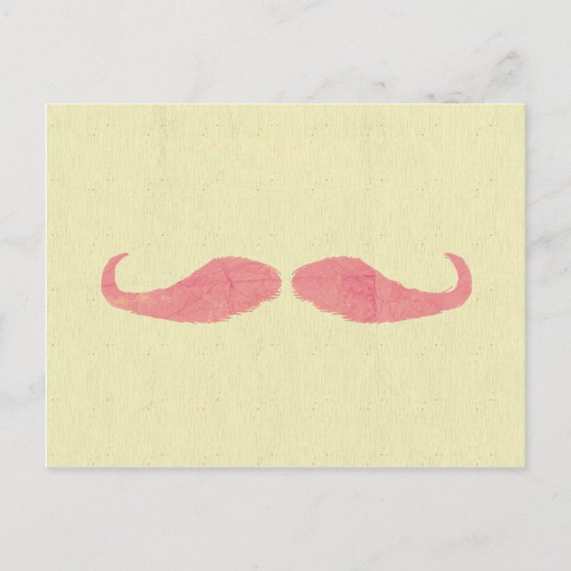 Pink Mustache Postcard (Front)