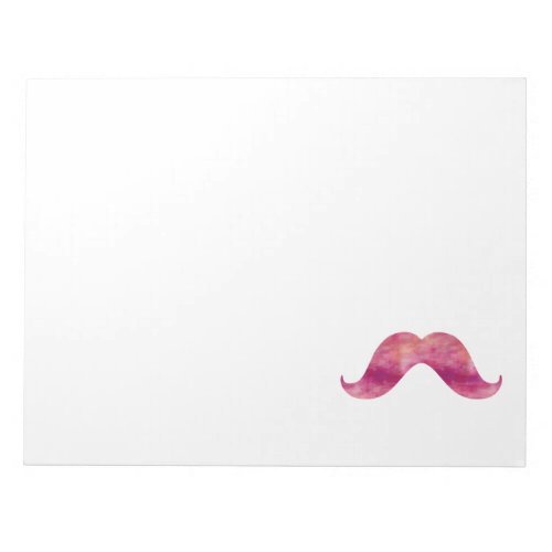 Pink Mustache Tie Dye Watercolor Mustaches Design Notepad