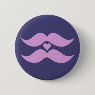 Pink Mustaches custom button