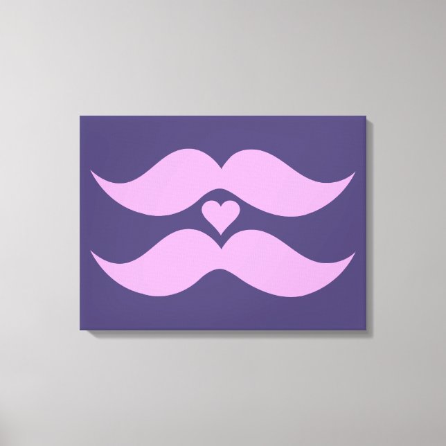 Pink Mustaches custom canvas print (Front)