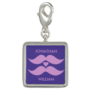 Pink Mustaches custom charms & bracelets