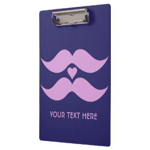 Pink Mustaches custom clipboard