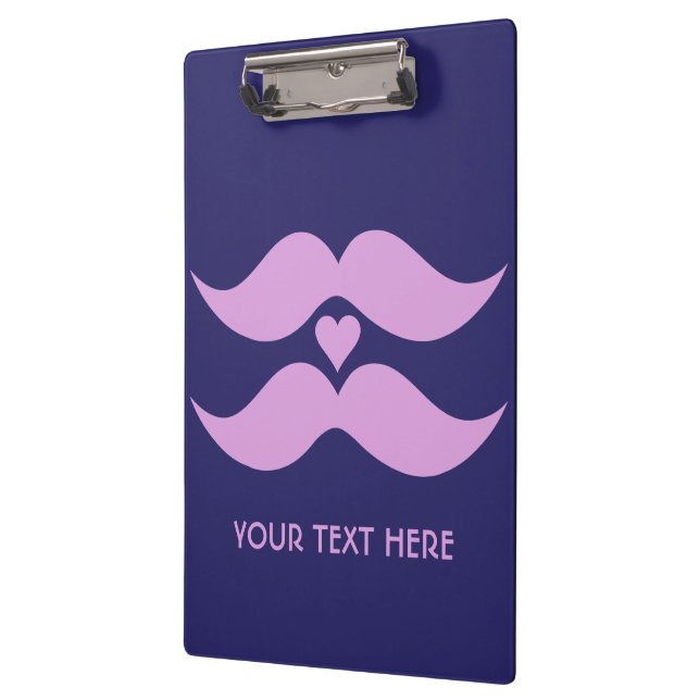 Pink Mustaches custom clipboard (Left)