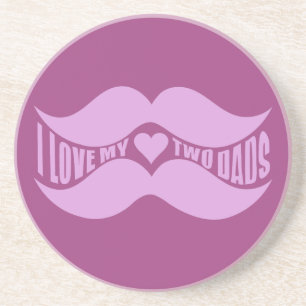 Pink Mustaches custom coaster