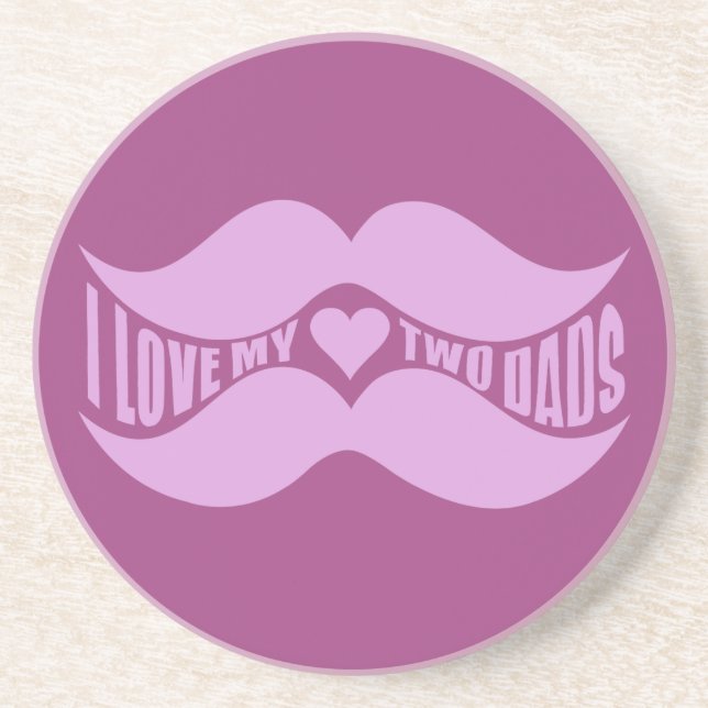 Pink Mustaches custom coaster (Front)
