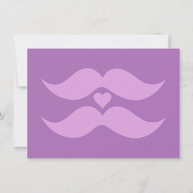 Pink Mustaches custom invitations (Front)