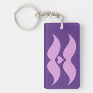 Pink Mustaches custom key chain