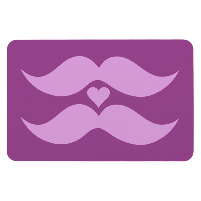 Pink Mustaches custom magnet (Horizontal)