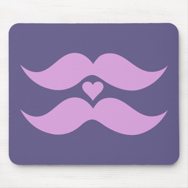 Pink Mustaches custom mousepad (Front)