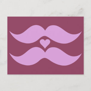 Pink Mustaches custom postcard