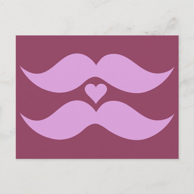 Pink Mustaches custom postcard (Front)
